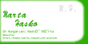 marta hasko business card